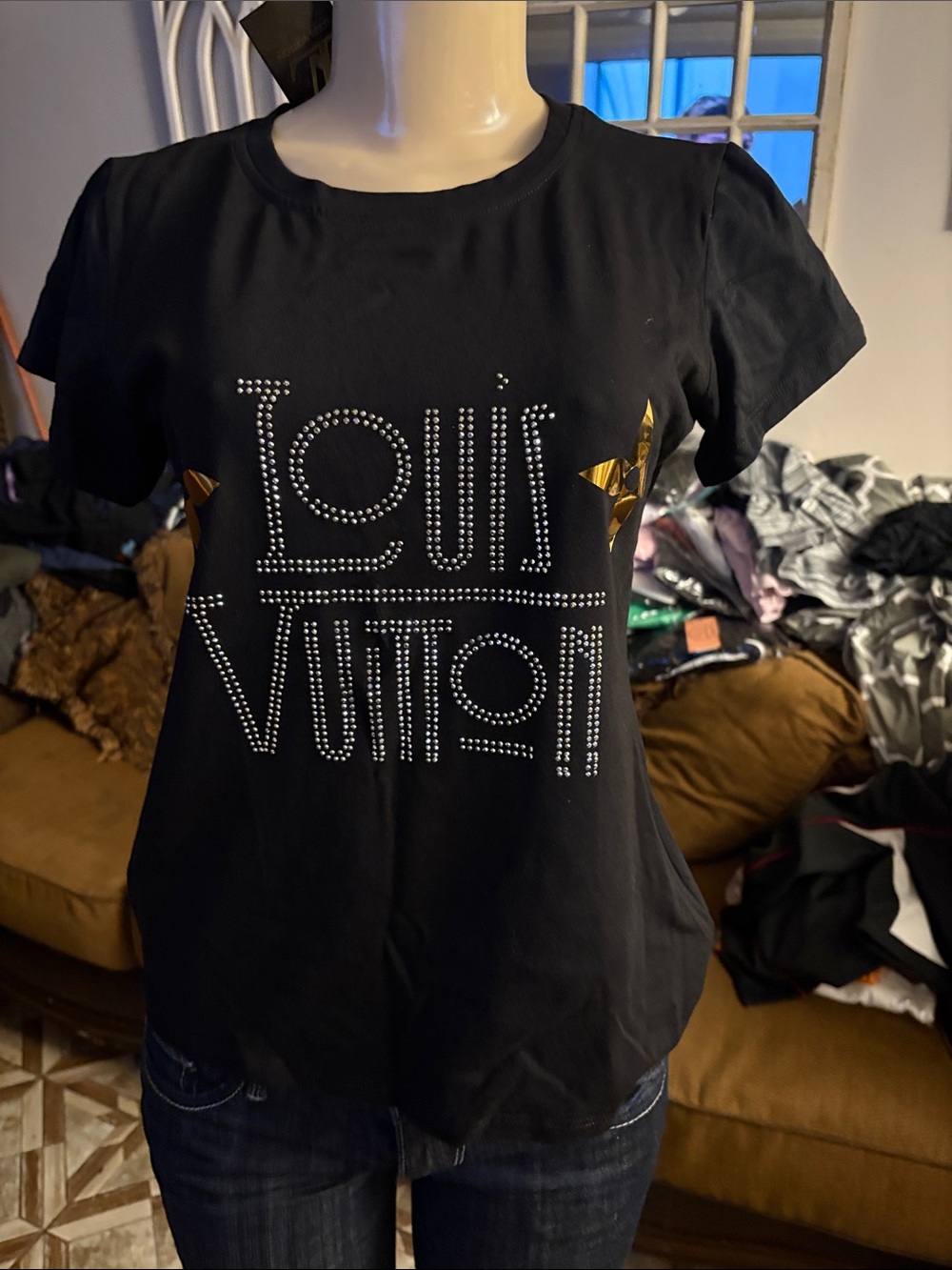 Black Studded Logo Women’s Tee